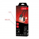 ATX lādēšanas / datu kabelis  Micro USB 3.1A (3 metri), black